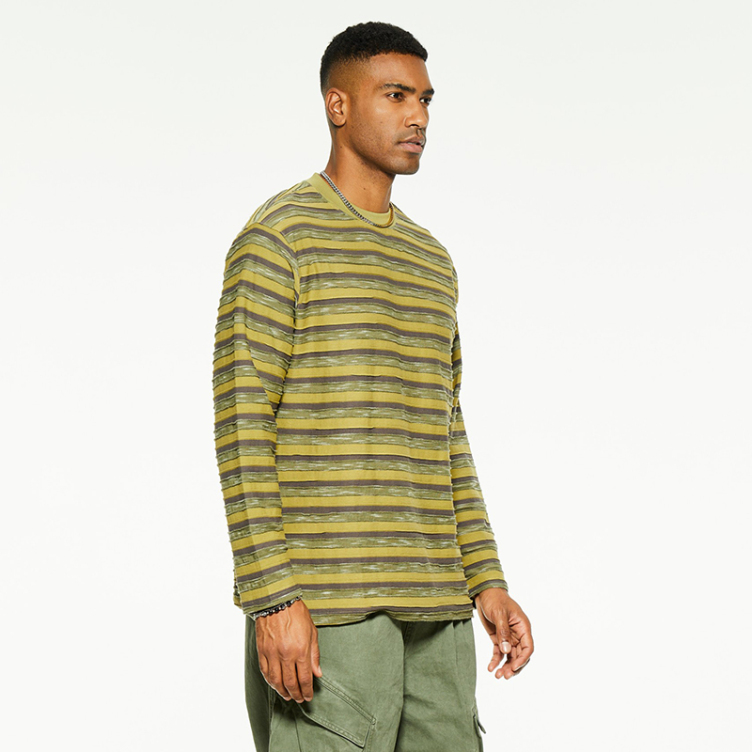 New color clashing stripes senior sense bottom T-shirts