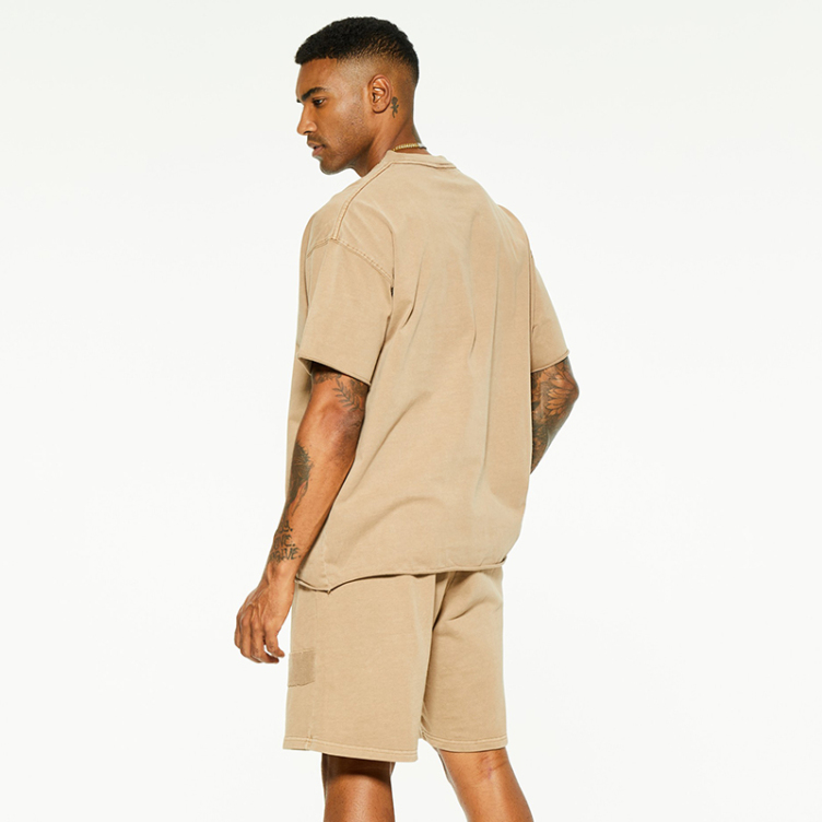 Drop-shoulder cotton short-sleeved T-shirts