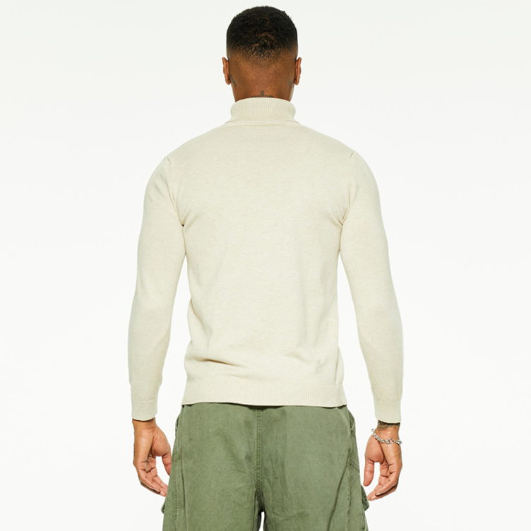 New high-neck versatile solid color slim sweater