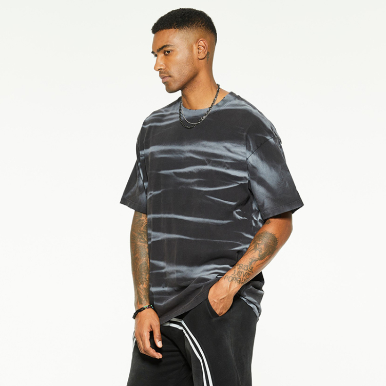 Washed bay striped short sleeve T-shirts