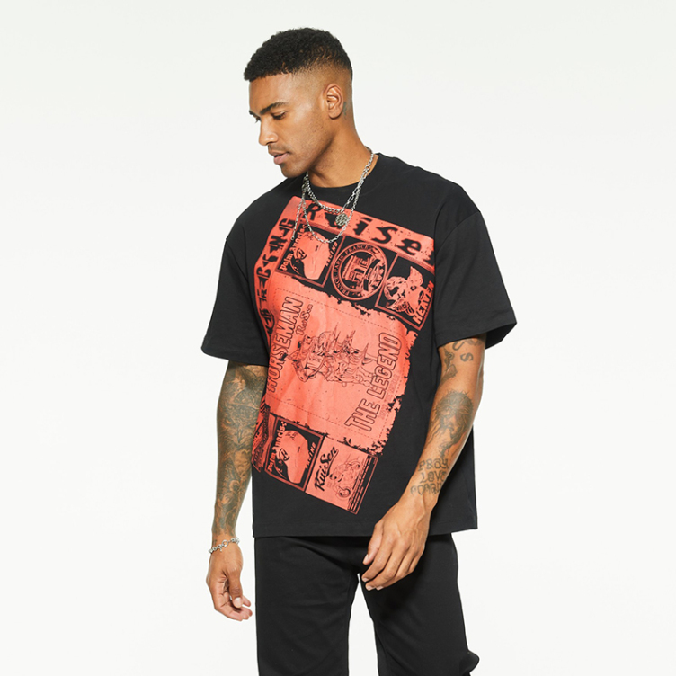 American vintage printed cotton comfortable T-shirtS