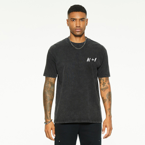 Washed American cotton solid color short sleeve T-shirtS