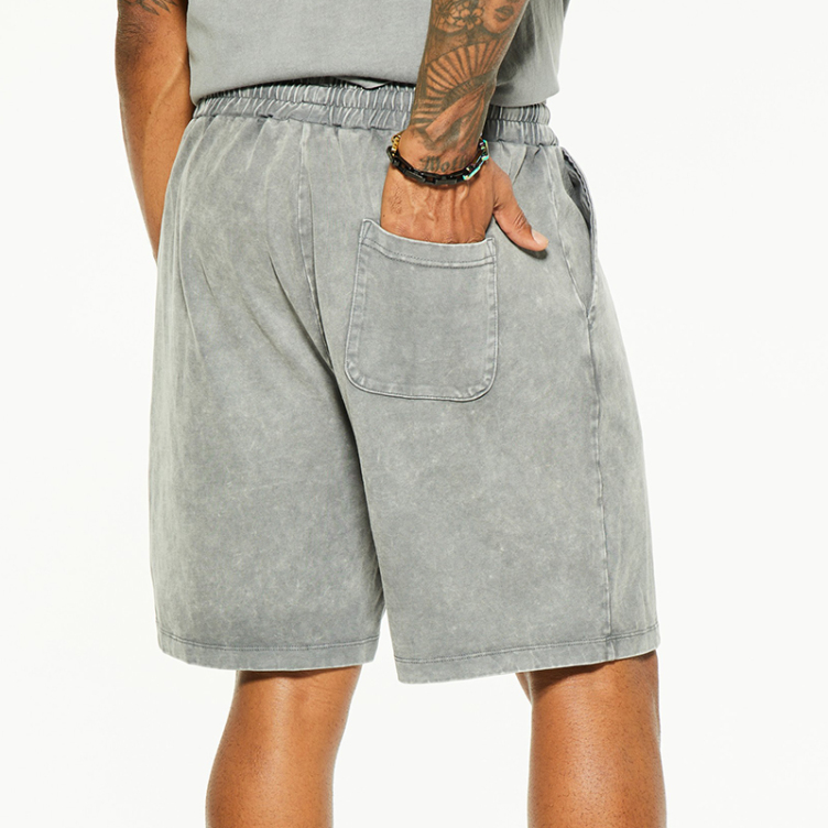 Pure color organic cotton casual sport shorts