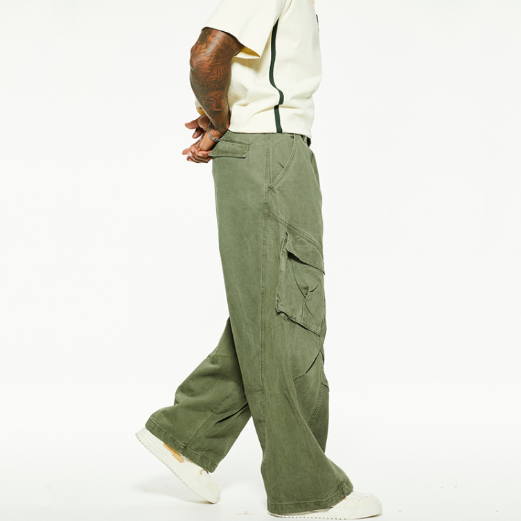 American vintage design multi-pocket cargo pants