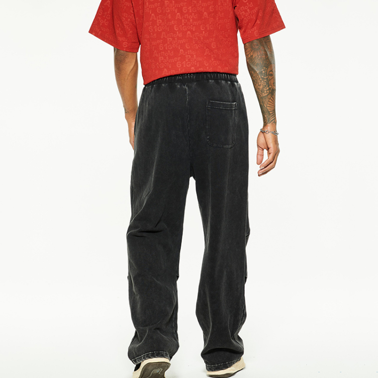 High street casual loose patchwork fabric design pants