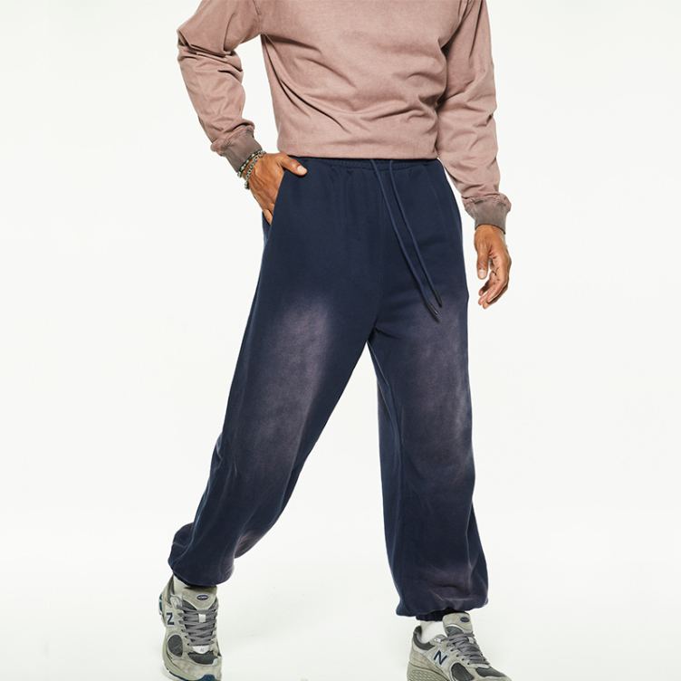 Fashion loose straight wash old casual drawstring pants