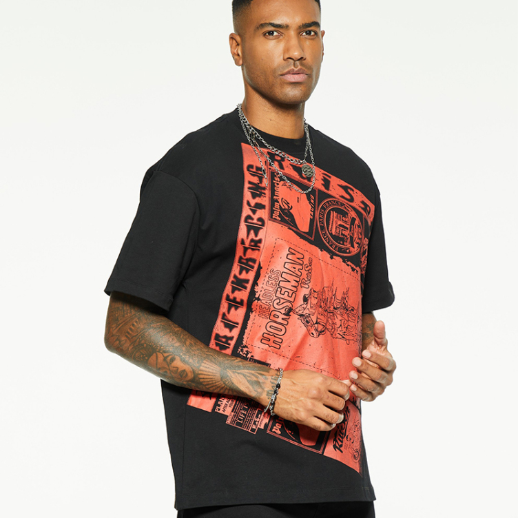 American vintage printed cotton comfortable T-shirtS