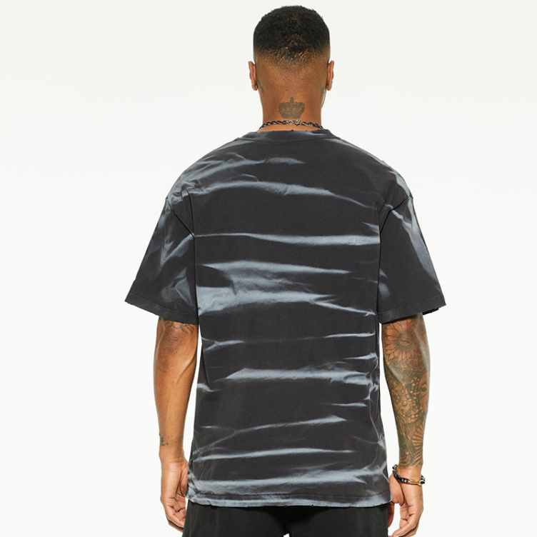 Washed bay striped short sleeve T-shirts