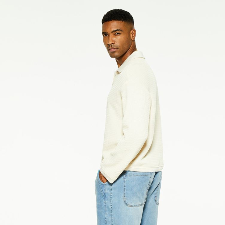 Solid color trendy linen polo shirts