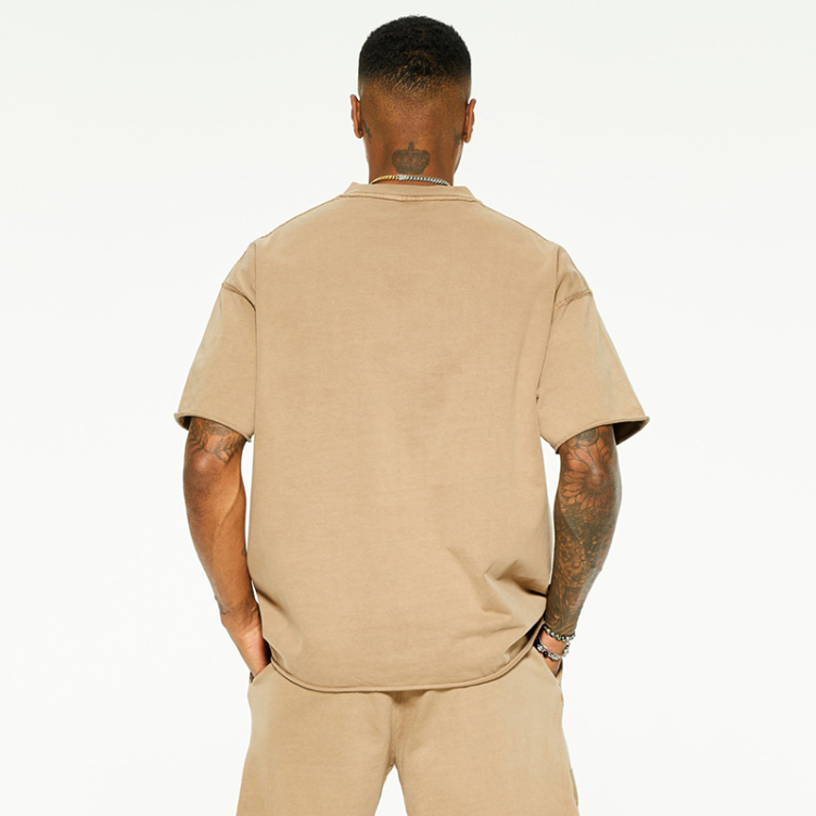 Drop-shoulder cotton short-sleeved T-shirts