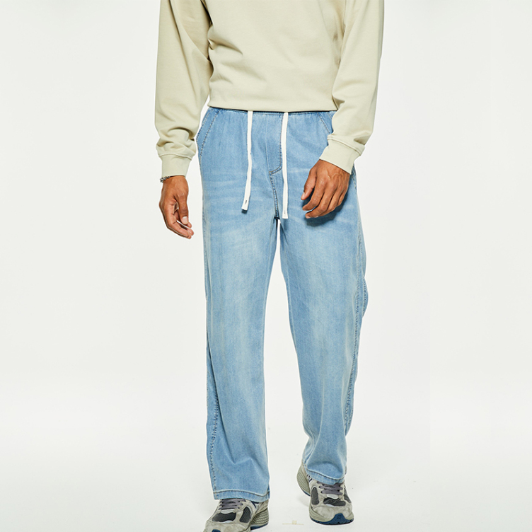 Washed jeans American loose straight pants