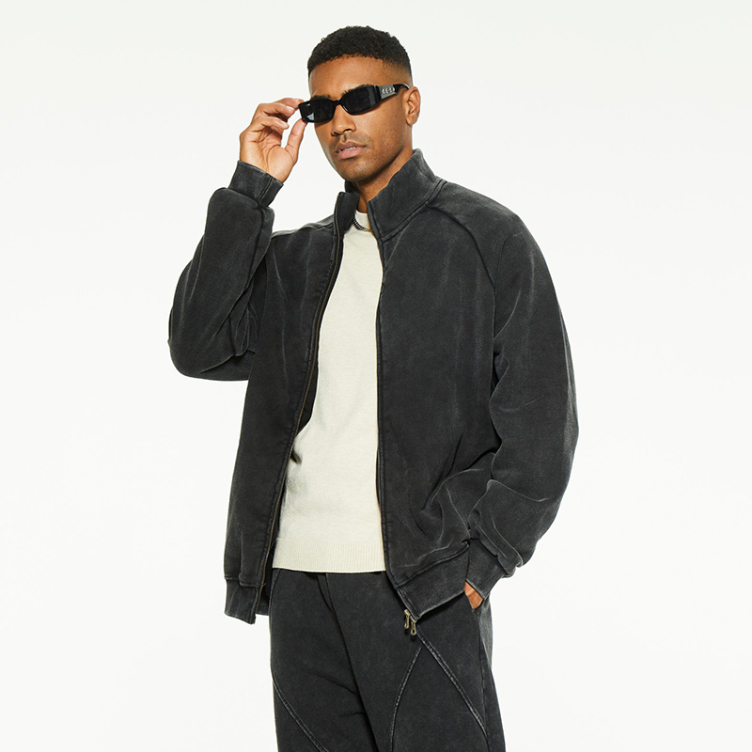 Stand-up collar tide wash jackets