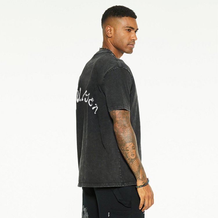 Washed American cotton solid color short sleeve T-shirtS