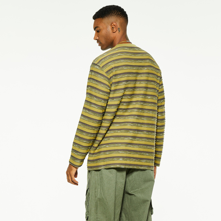 New color clashing stripes senior sense bottom T-shirts