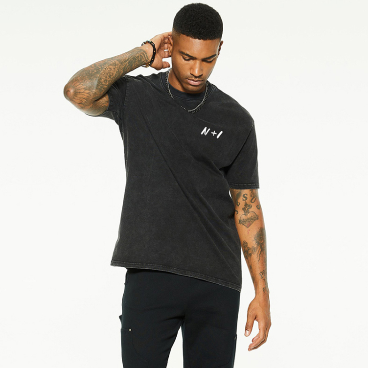 Washed American cotton solid color short sleeve T-shirtS