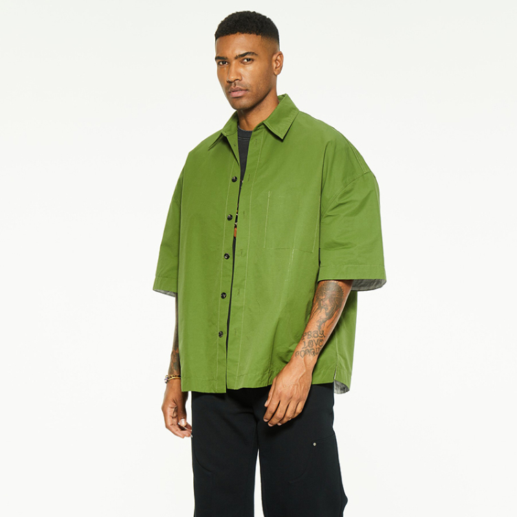 Single color literary clear pure cotton loose trend Shirts