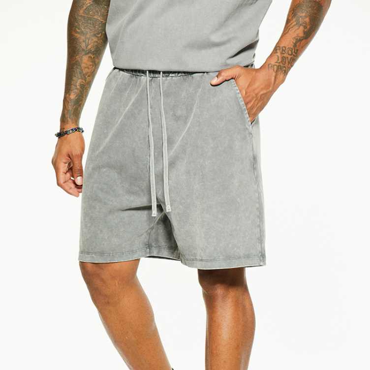 Pure color organic cotton casual sport shorts