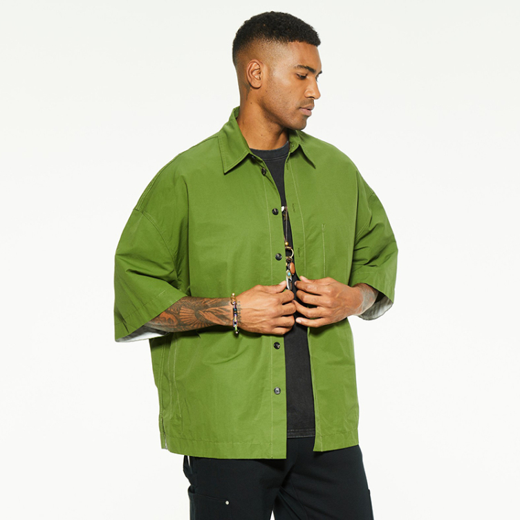 Single color literary clear pure cotton loose trend Shirts
