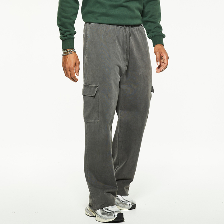 High quality padded and thickened loose straight cargo pants