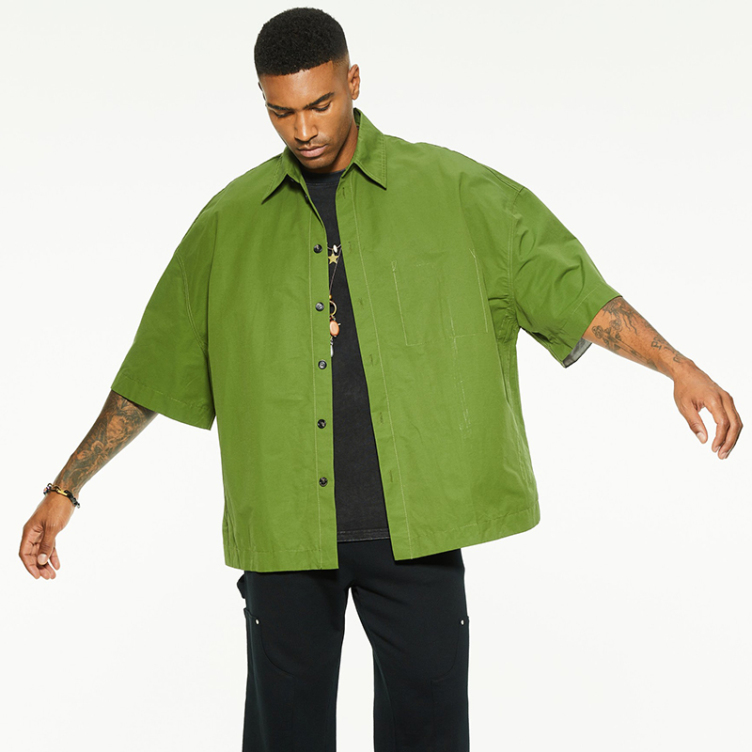Single color literary clear pure cotton loose trend Shirts