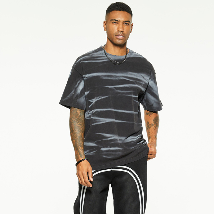 Washed bay striped short sleeve T-shirts