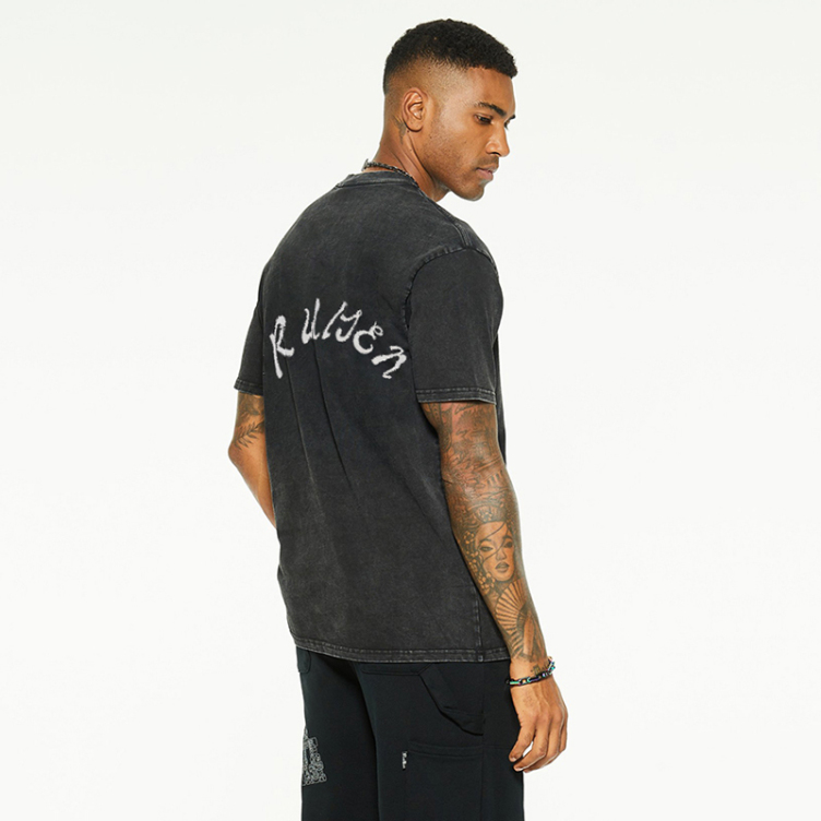 Washed American cotton solid color short sleeve T-shirtS