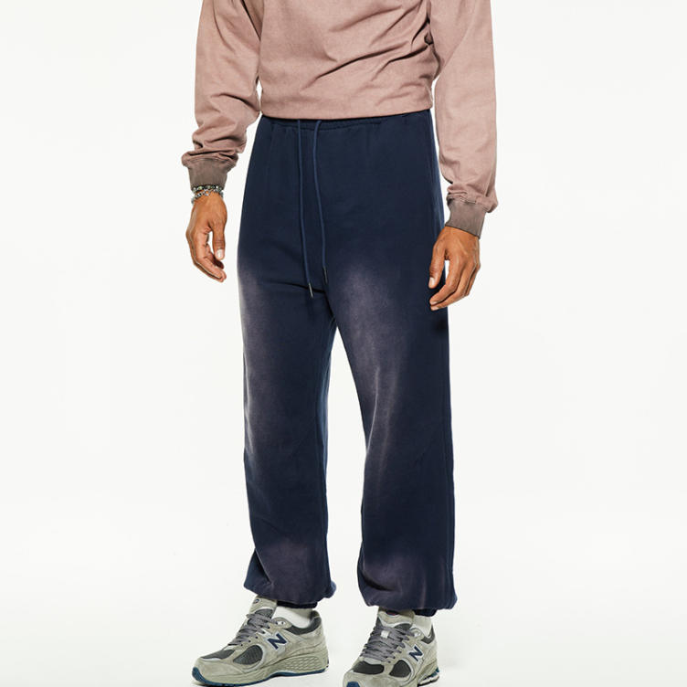 Fashion loose straight wash old casual drawstring pants