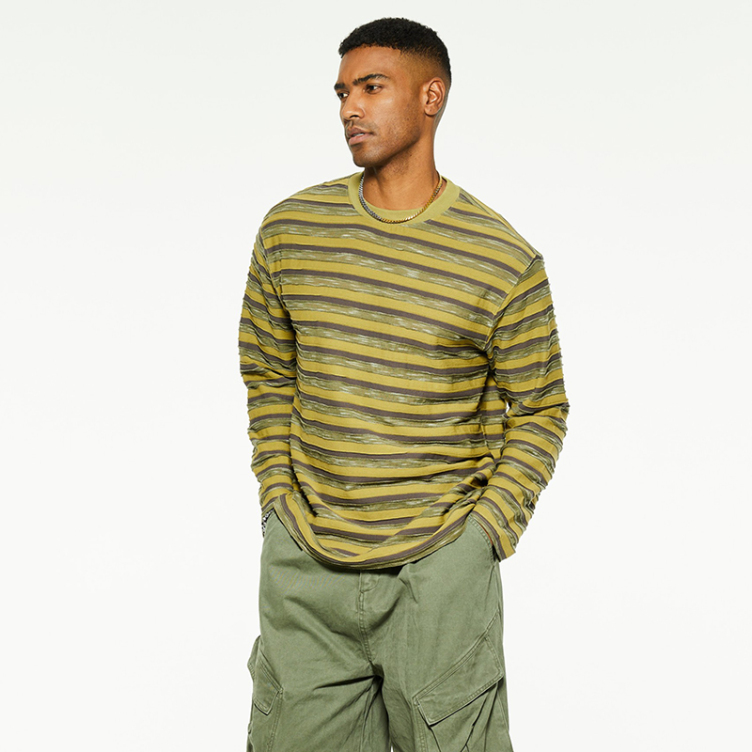 New color clashing stripes senior sense bottom T-shirts