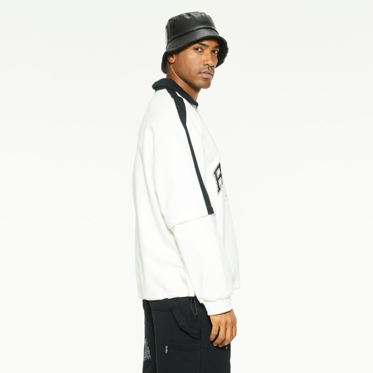 Lapel letter printed tide loose long sleeve T-shirts