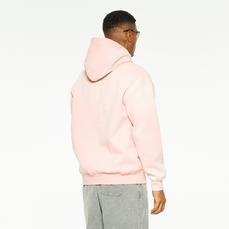 Pink small fresh washed kangaroo pocket hoodies