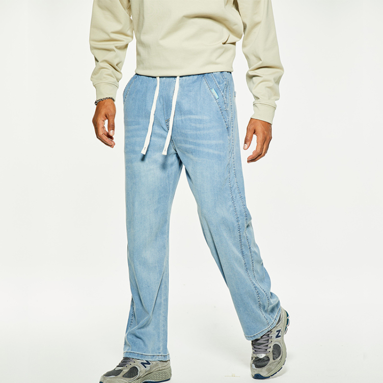 Washed jeans American loose straight pants