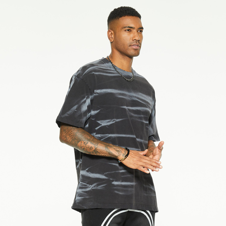 Washed bay striped short sleeve T-shirts