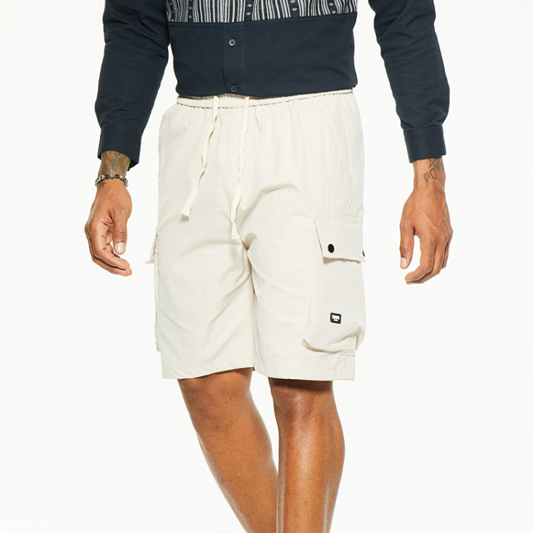 Minimalist straight leg lace-up casual shorts