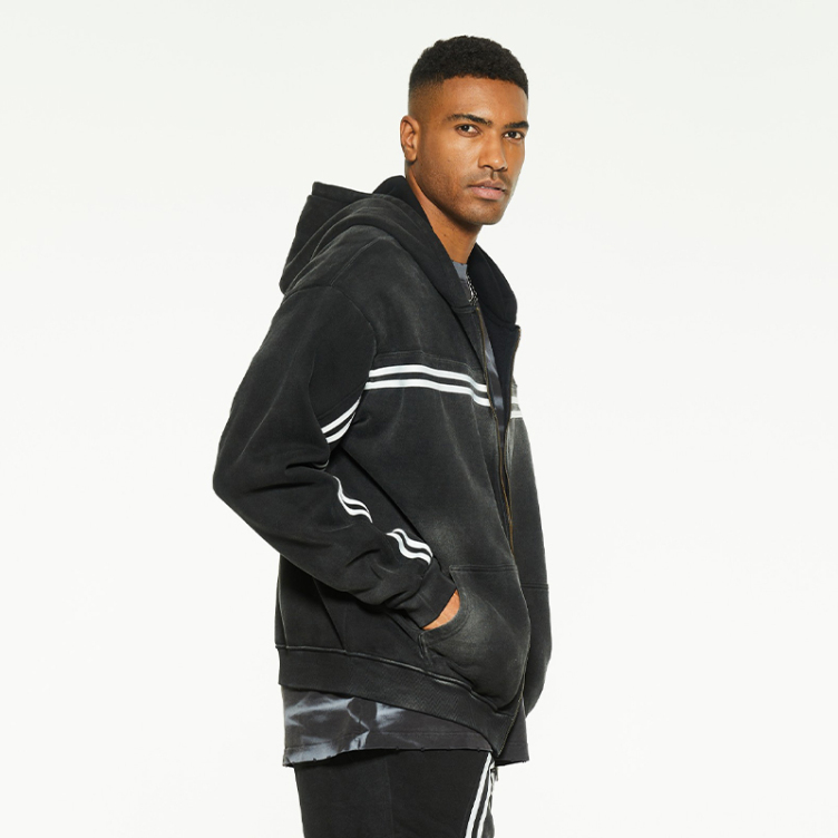Loose casual jet horse hooded sweatshirt jackets