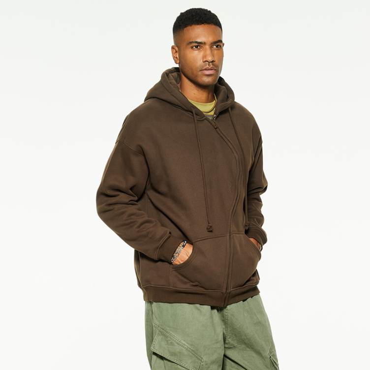 Spray dye old irregular zipper hipster hoodies