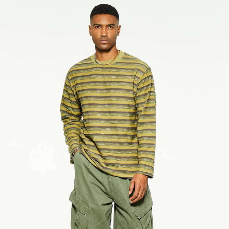 New color clashing stripes senior sense bottom T-shirts
