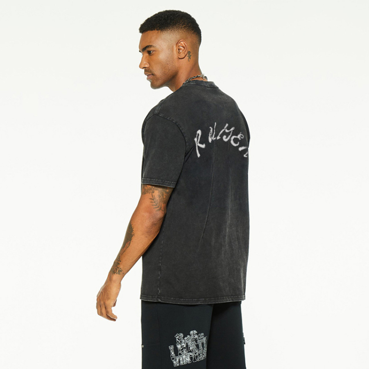 Washed American cotton solid color short sleeve T-shirtS