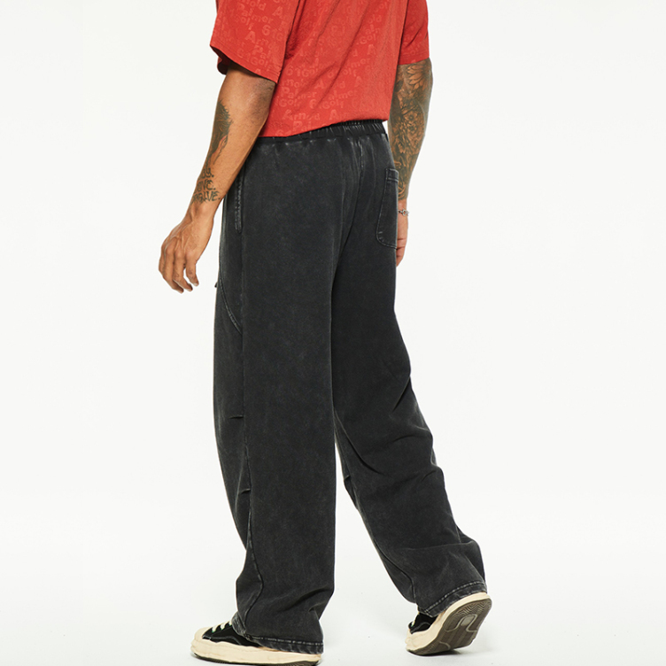 High street casual loose patchwork fabric design pants