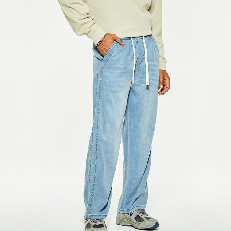 Washed jeans American loose straight pants