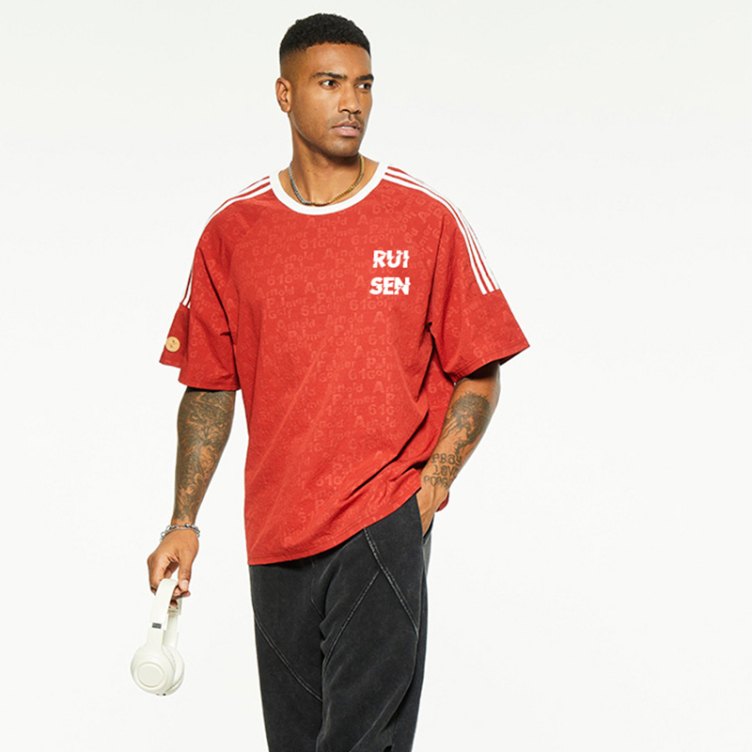 Printed loose summer versatile round neck monogrammed t-shirt