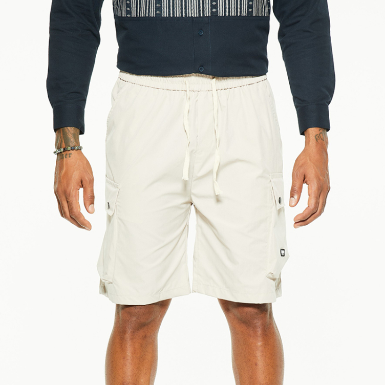 Minimalist straight leg lace-up casual shorts