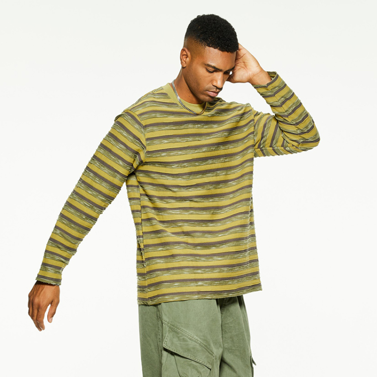 New color clashing stripes senior sense bottom T-shirts