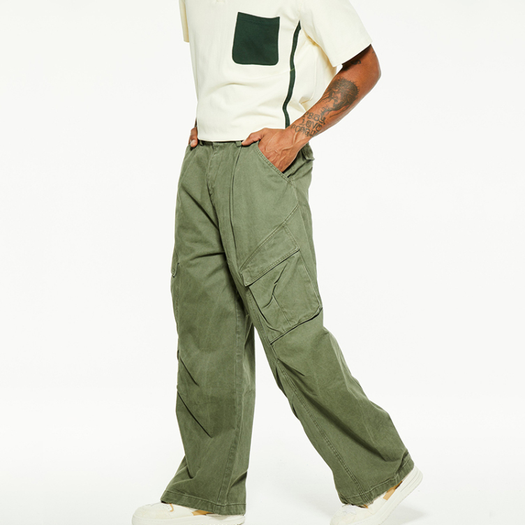American vintage design multi-pocket cargo pants