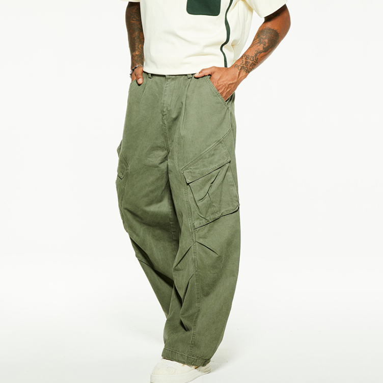 American vintage design multi-pocket cargo pants
