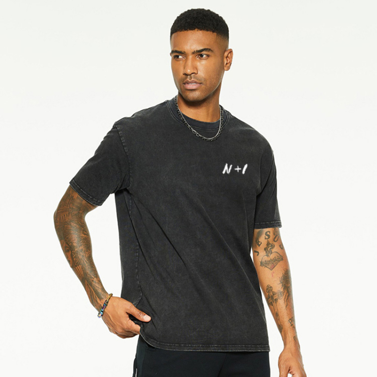 Washed American cotton solid color short sleeve T-shirtS