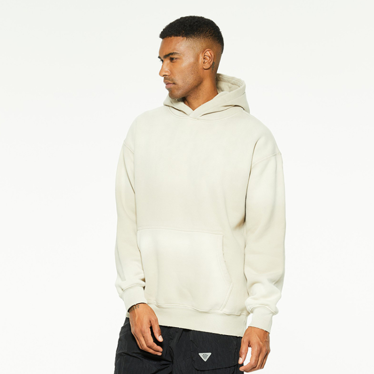 American heavy basic color small neckline crew neck hoodies