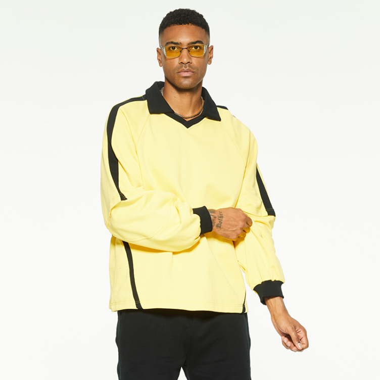 Long sleeve stand up collar casual Colorblock sweatshirts
