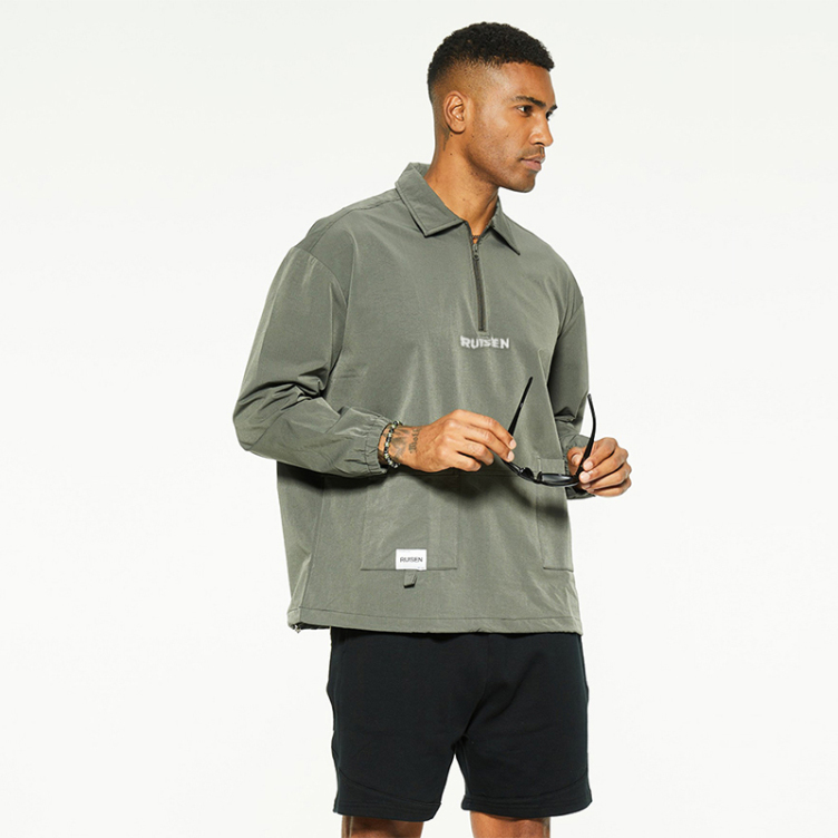 Lettered rubber printed casual cargo shirts