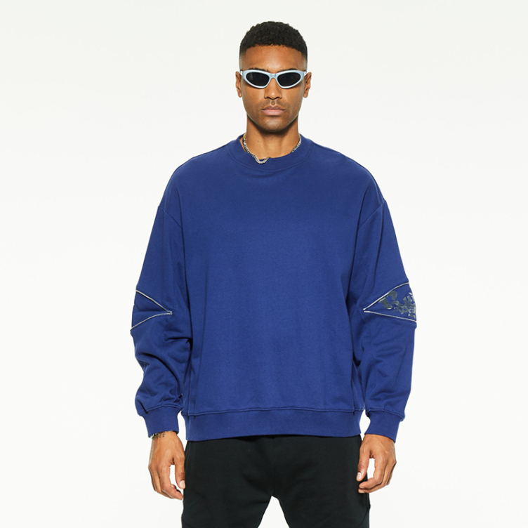 French Terry embroidery combed cotton sweatshirt