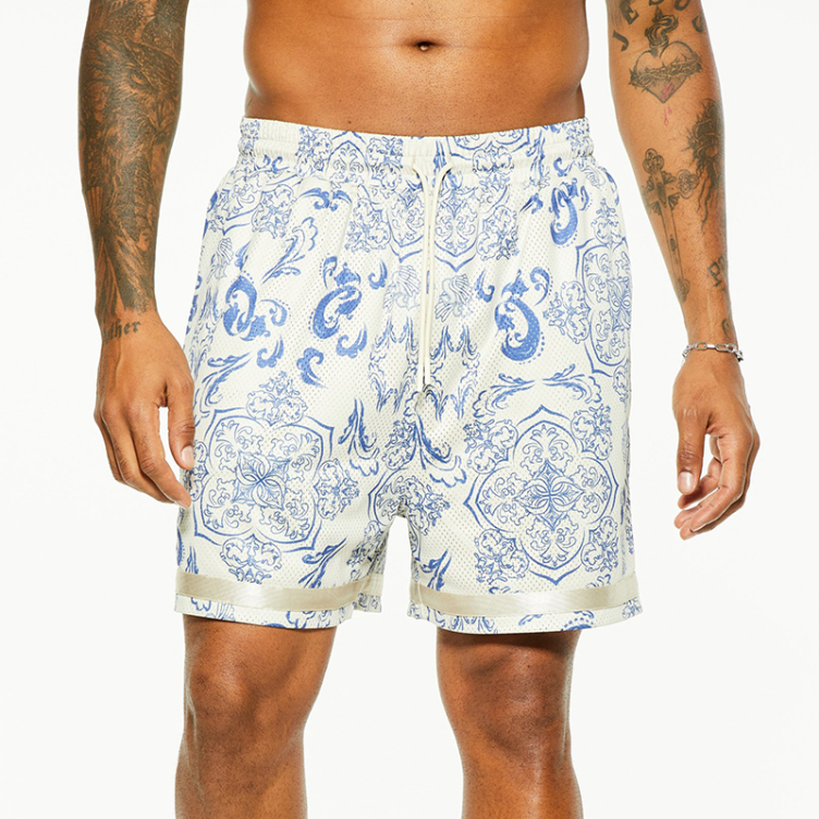 seaside beach allover print trendy comfortable breathable shorts